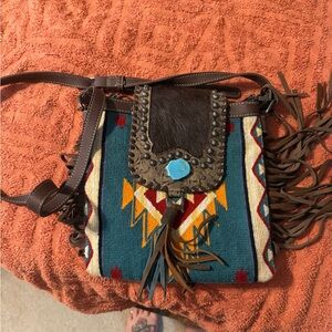 Bohemian Fringe Crossbody Bag - Multicolor